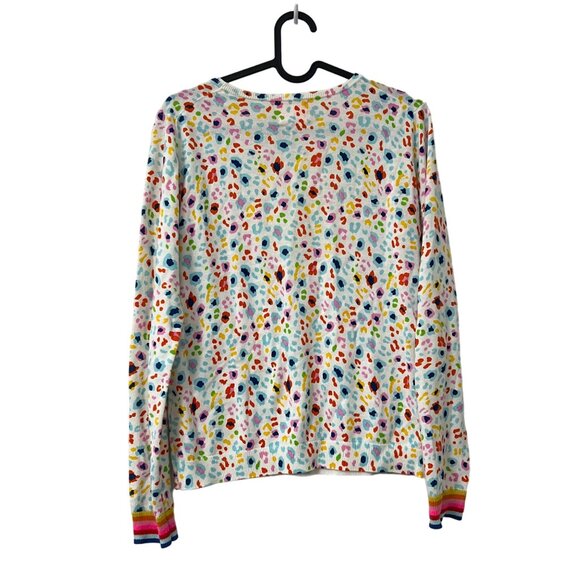 Wispr by Brodie Multicolor Animal Print Rainbow Cotton Silk Pullover Sweater XS - Picture 4 of 6